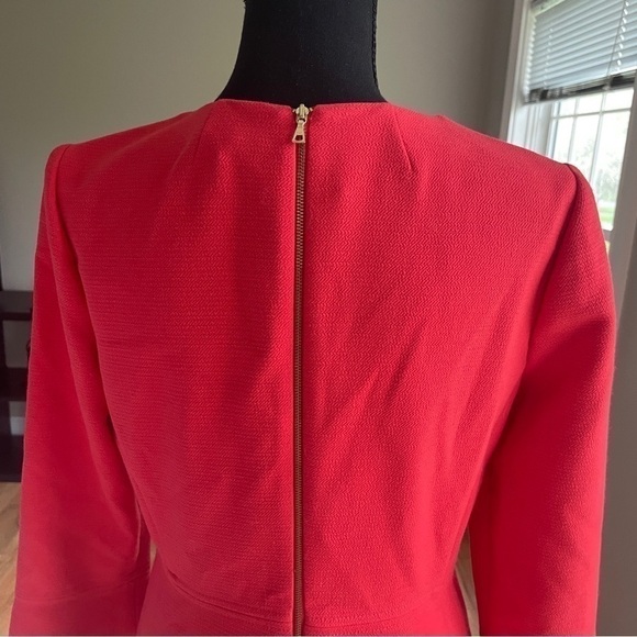 J Crew Red Orange Bell Sleeve Dress size 4 - Picture 5 of 10